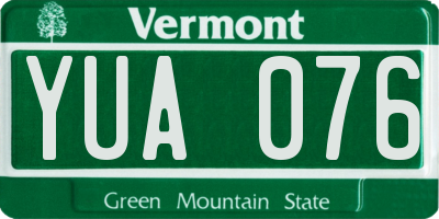 VT license plate YUA076