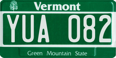 VT license plate YUA082