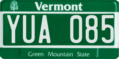 VT license plate YUA085