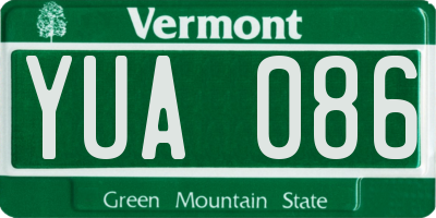 VT license plate YUA086