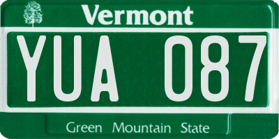 VT license plate YUA087
