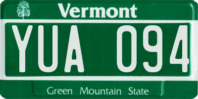 VT license plate YUA094