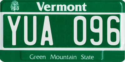 VT license plate YUA096