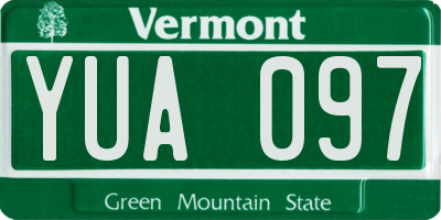 VT license plate YUA097