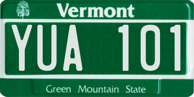 VT license plate YUA101