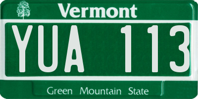 VT license plate YUA113