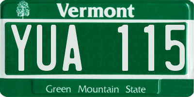 VT license plate YUA115