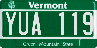 VT license plate YUA119