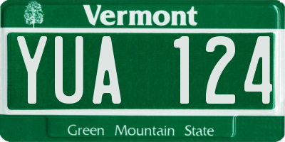 VT license plate YUA124