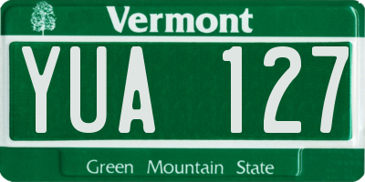 VT license plate YUA127