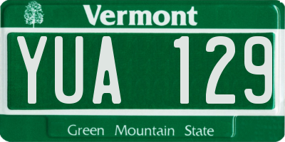 VT license plate YUA129