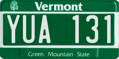 VT license plate YUA131