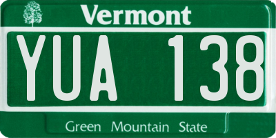 VT license plate YUA138