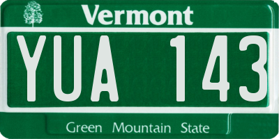 VT license plate YUA143