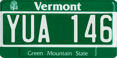 VT license plate YUA146