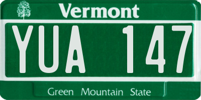 VT license plate YUA147