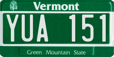 VT license plate YUA151