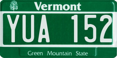 VT license plate YUA152