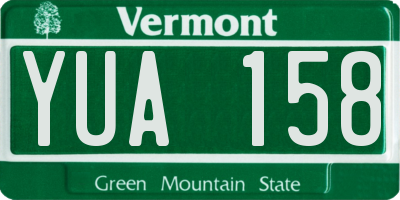 VT license plate YUA158