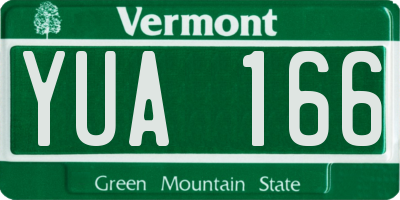 VT license plate YUA166