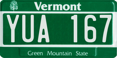 VT license plate YUA167