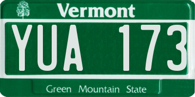 VT license plate YUA173