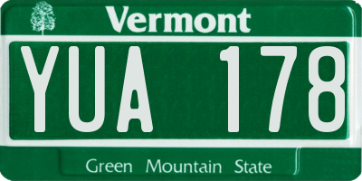 VT license plate YUA178