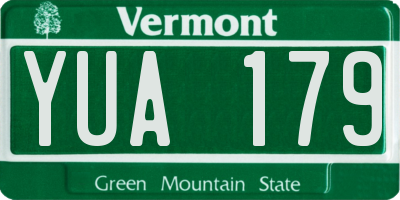VT license plate YUA179
