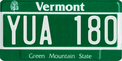 VT license plate YUA180