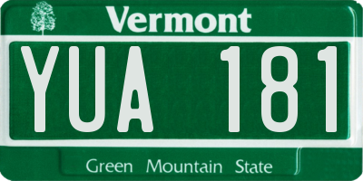 VT license plate YUA181