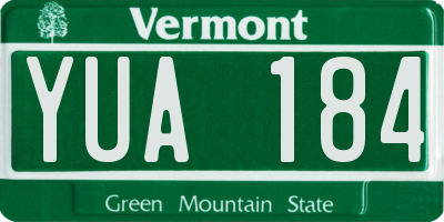 VT license plate YUA184
