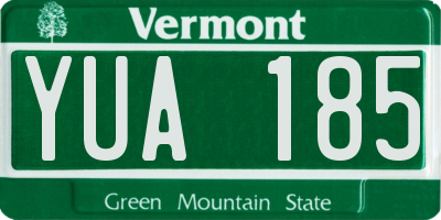 VT license plate YUA185