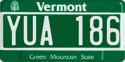 VT license plate YUA186