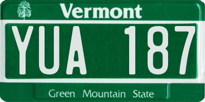 VT license plate YUA187