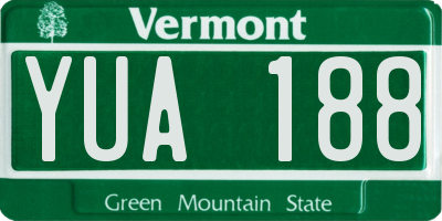 VT license plate YUA188
