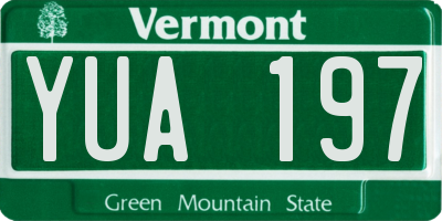 VT license plate YUA197