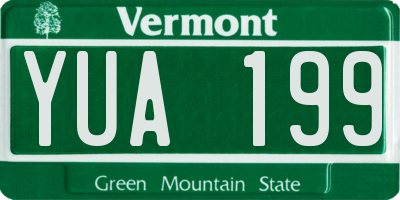 VT license plate YUA199