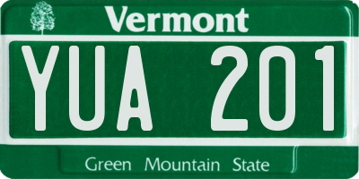 VT license plate YUA201