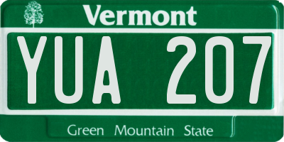 VT license plate YUA207
