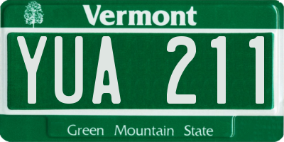 VT license plate YUA211