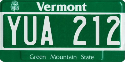 VT license plate YUA212