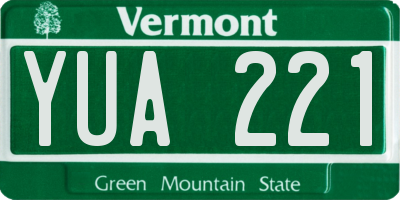 VT license plate YUA221