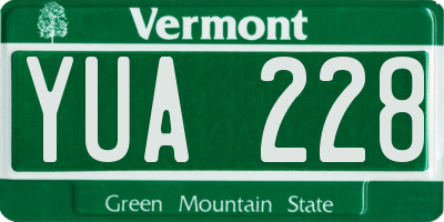 VT license plate YUA228