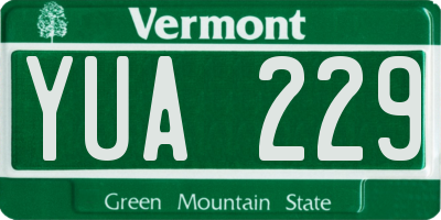 VT license plate YUA229
