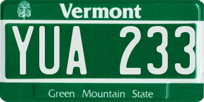 VT license plate YUA233