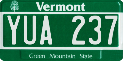 VT license plate YUA237