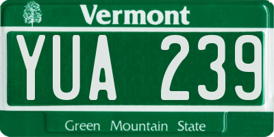 VT license plate YUA239