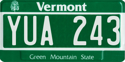 VT license plate YUA243