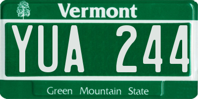 VT license plate YUA244