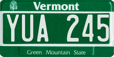 VT license plate YUA245